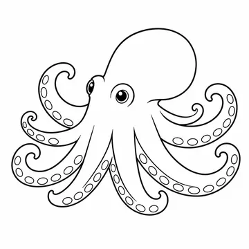 タコのぬりえ