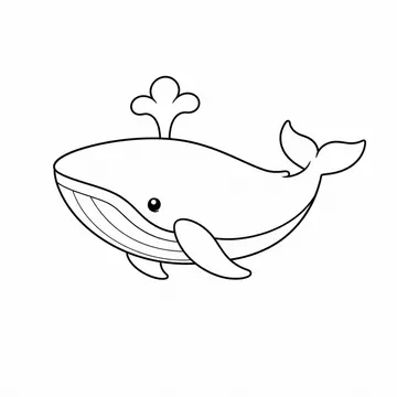 クジラのぬりえ