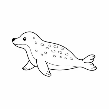 アザラシのぬりえ