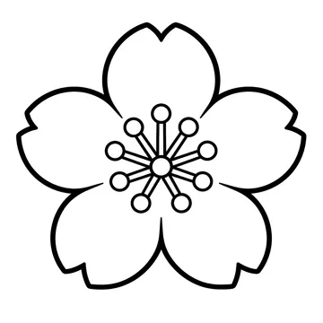 桜の一輪のぬりえ