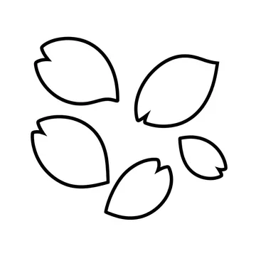 舞う桜の花びらのぬりえ