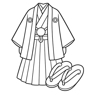 袴一式のぬりえ