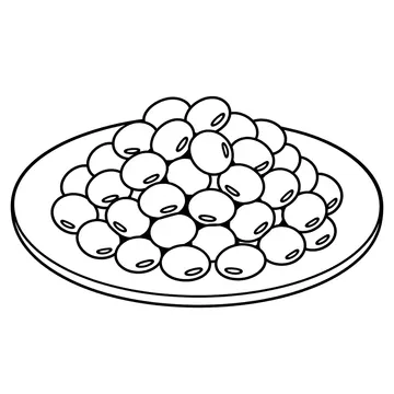 皿の豆のぬりえ