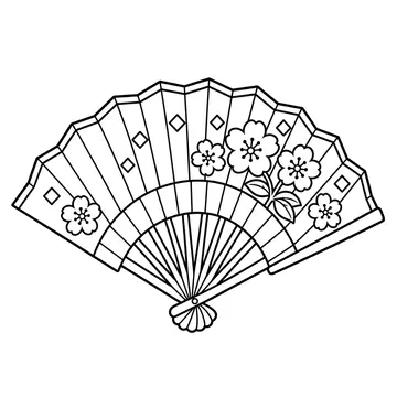 無文字の祝い扇のぬりえ