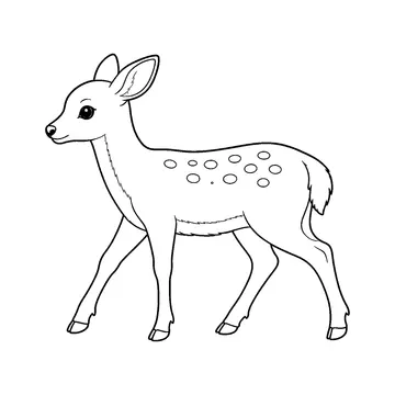 横向きで歩くシカのぬりえ
