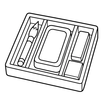 書道道具セットのぬりえ