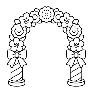 式典の花アーチのぬりえ