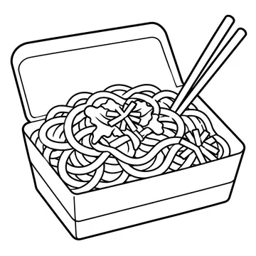 焼きそばのぬりえ
