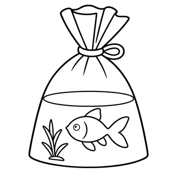 金魚袋のぬりえ
