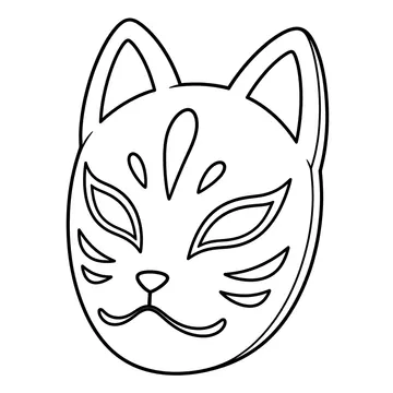 狐面のぬりえ