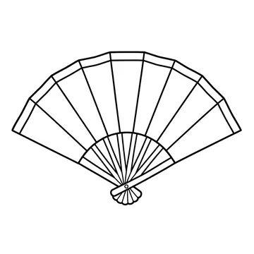 無文字の赤い扇のぬりえ