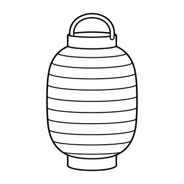 無文字の提灯のぬりえ