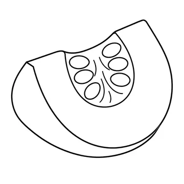 切ったかぼちゃのぬりえ