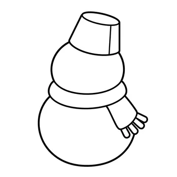 雪だるまのぬりえ