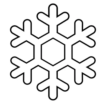六角の雪の結晶のぬりえ