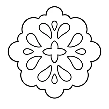 丸い雪の結晶のぬりえ