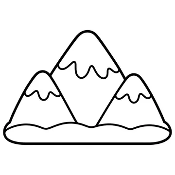 雪山のぬりえ