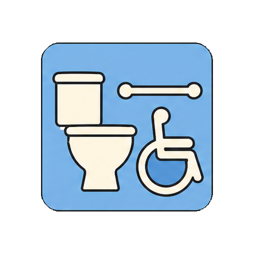 文字や数字がない多目的トイレ案内アイコン