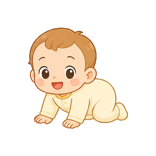 文字や床がないハイハイする赤ちゃんアイコン
