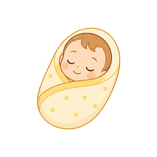 文字や緑色がないおくるみの赤ちゃんアイコン