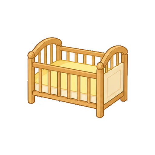 文字や緑色がないベビーベッドアイコン