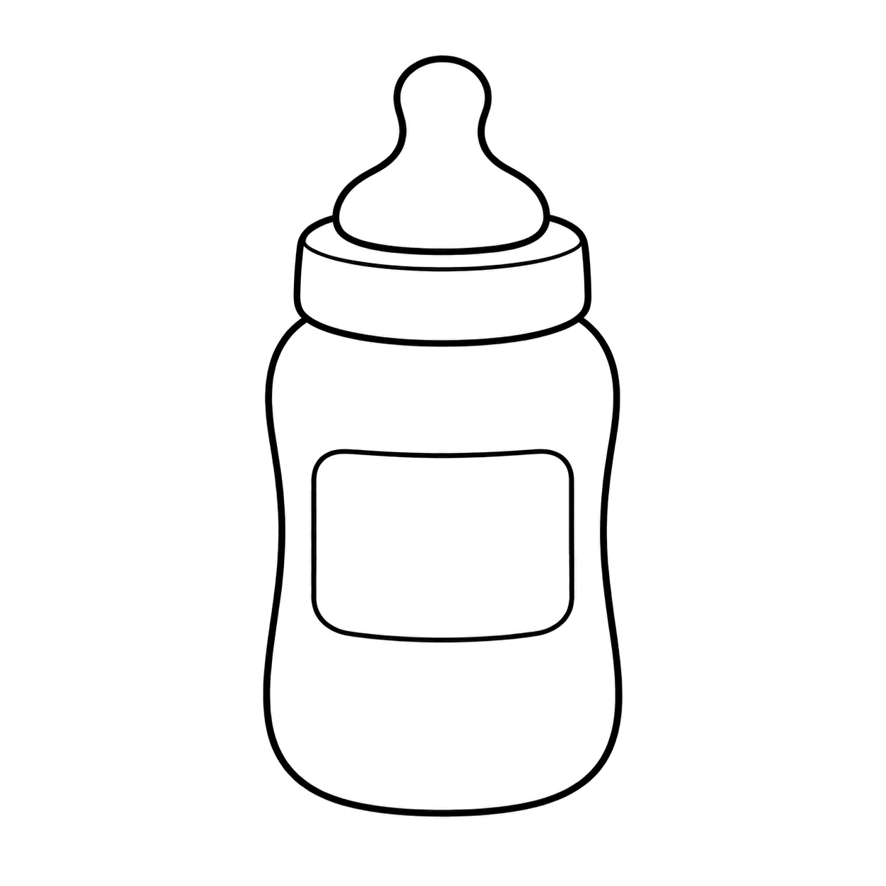 哺乳瓶のぬりえ用線画