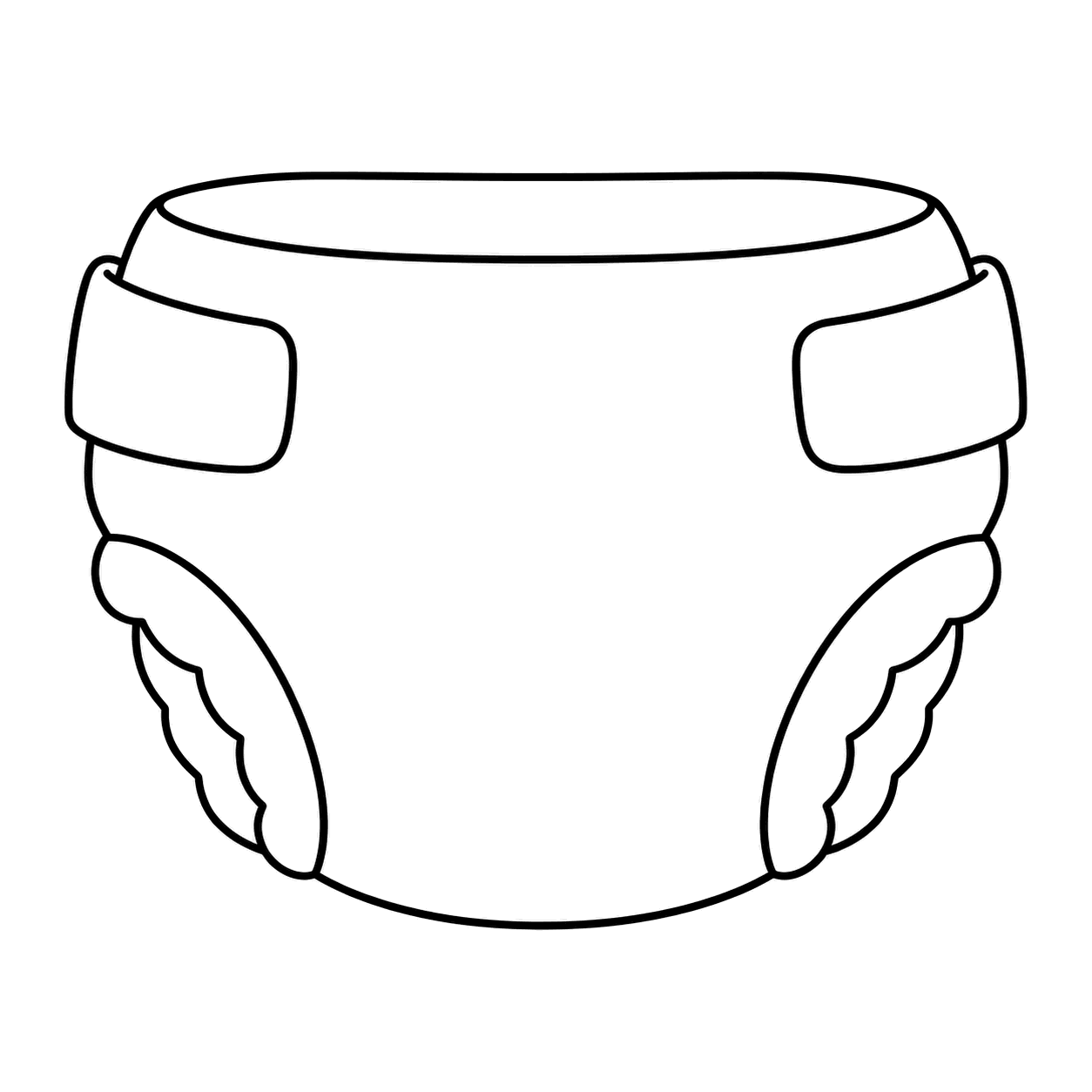 おむつのぬりえ用線画