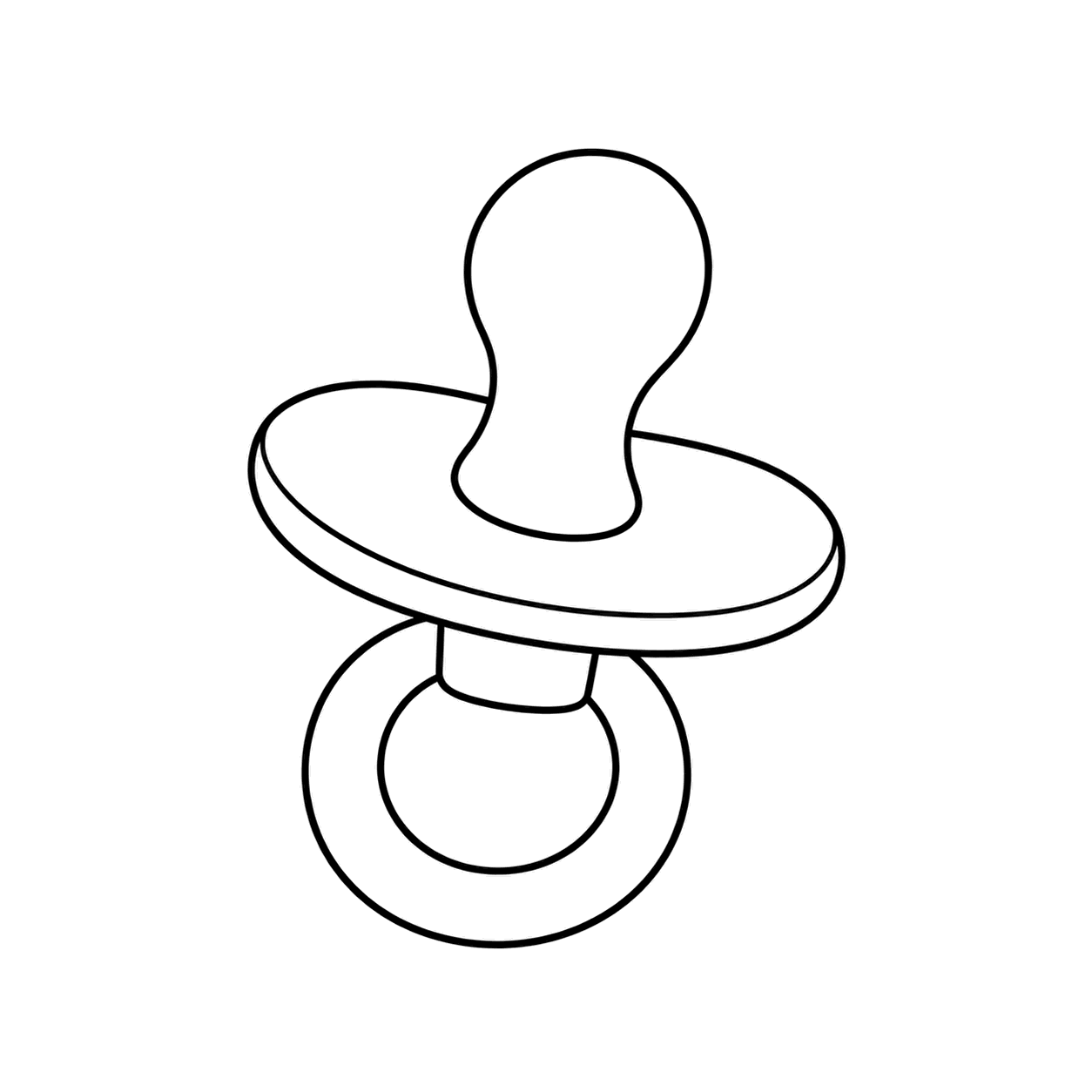 おしゃぶりのぬりえ用線画