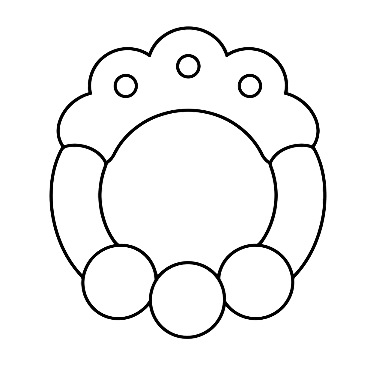歯固めのぬりえ用線画