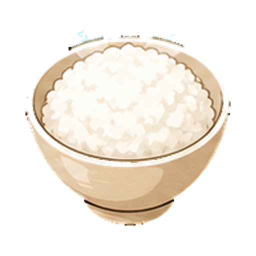 湯気がある新米ごはんの茶碗アイコン