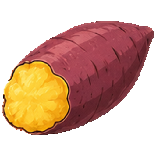 紫の皮と黄色い中身が見える焼きいものアイコン