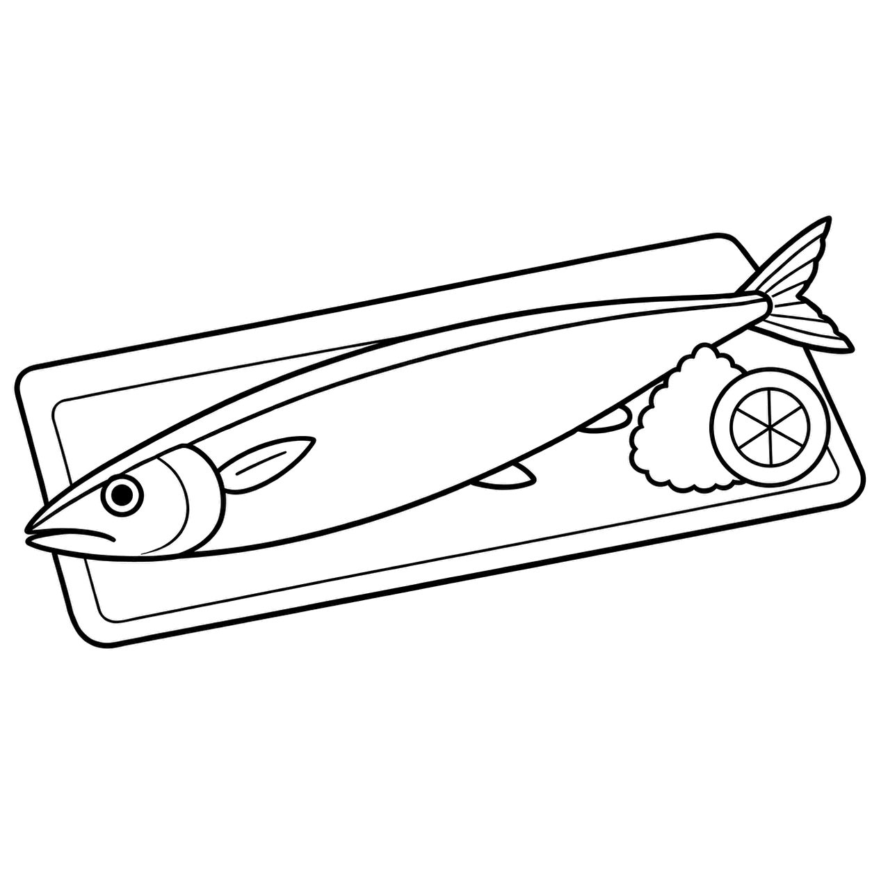 焼きさんまのぬりえ用線画（秋の味覚のイラスト24点・ぬりえ24枚）