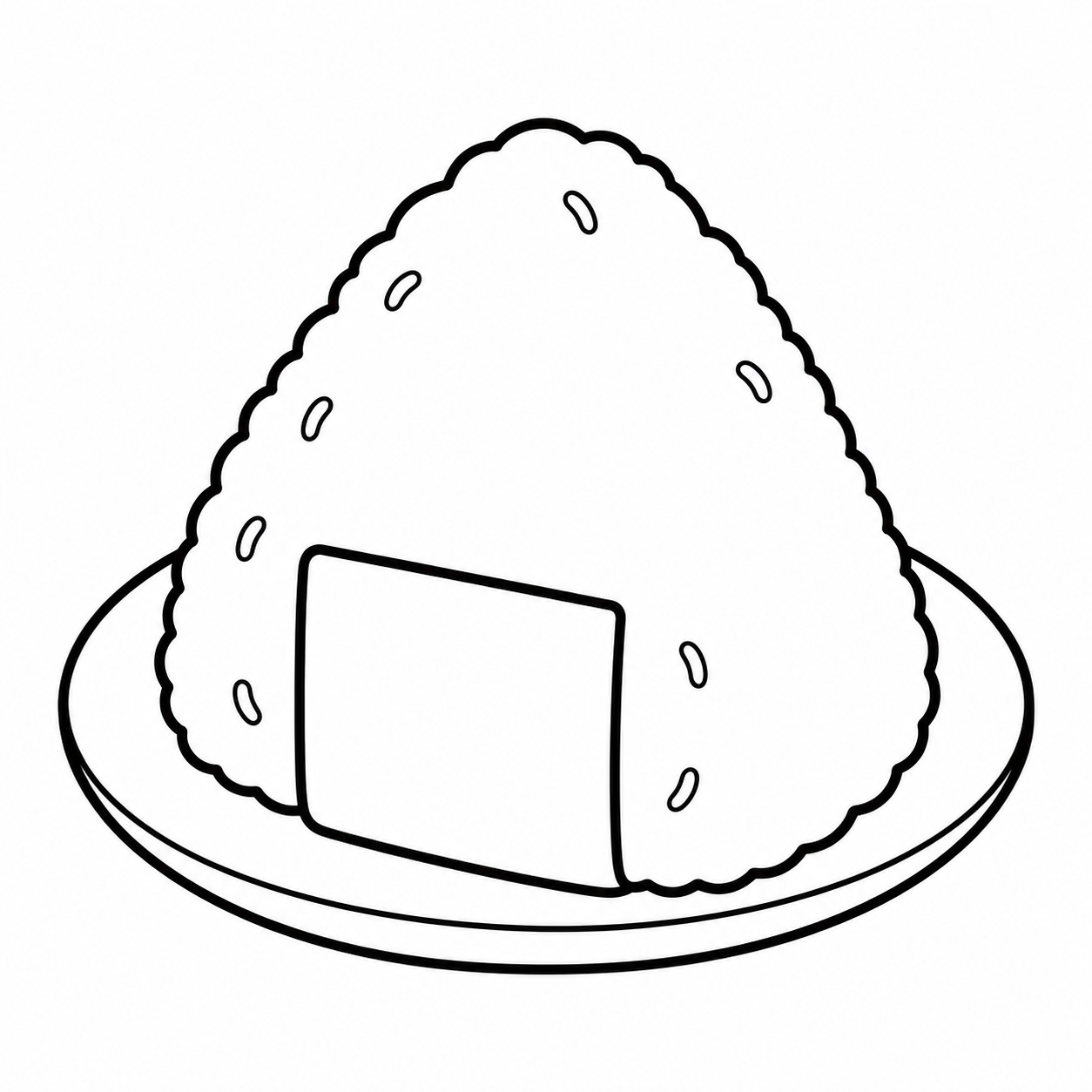 新米おにぎりのぬりえ用線画
