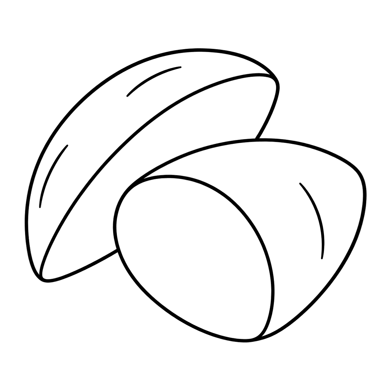 さつまいもの切り身のぬりえ用線画