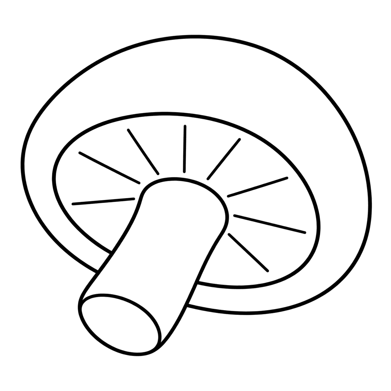しいたけのぬりえ用線画