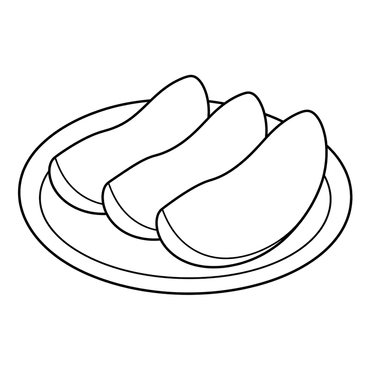 梨の切り身のぬりえ用線画
