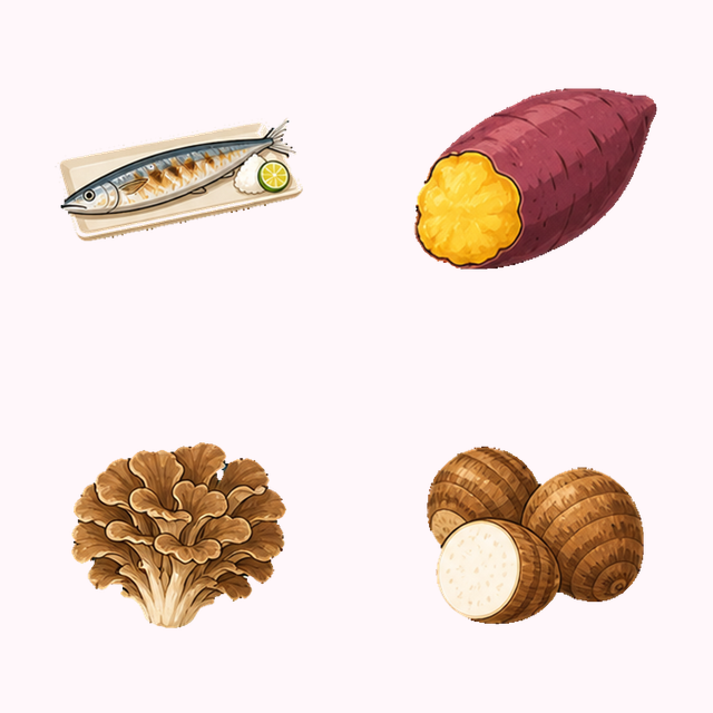 秋の味覚アイコン24個セットの代表画像