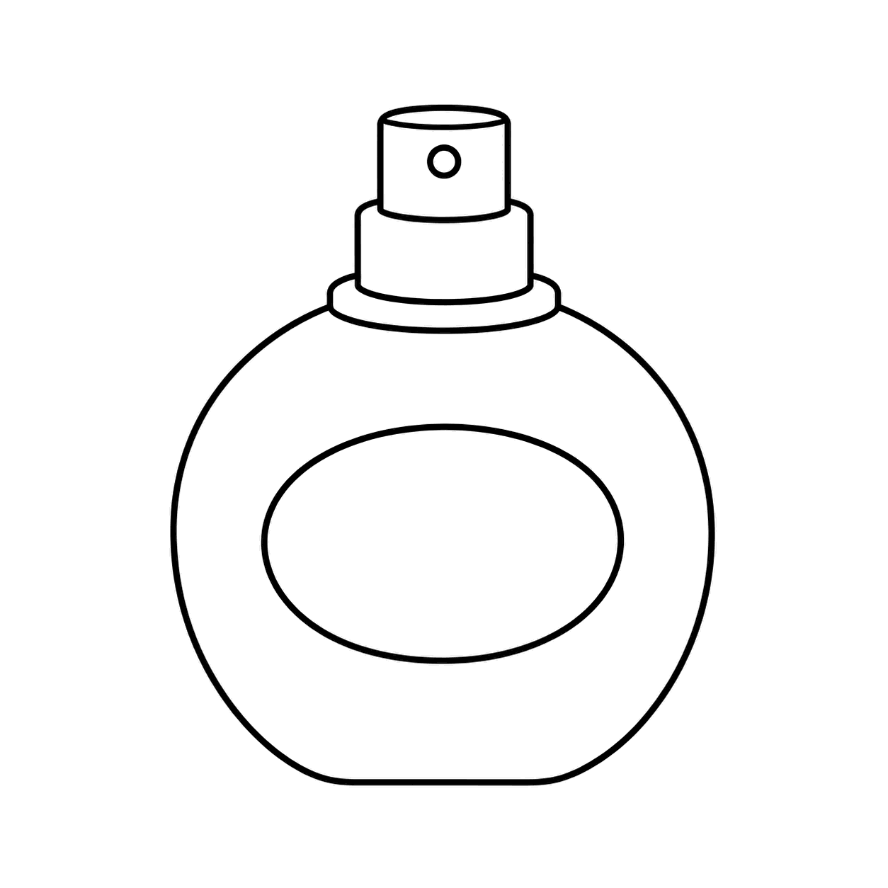 丸い香水瓶のぬりえ用線画
