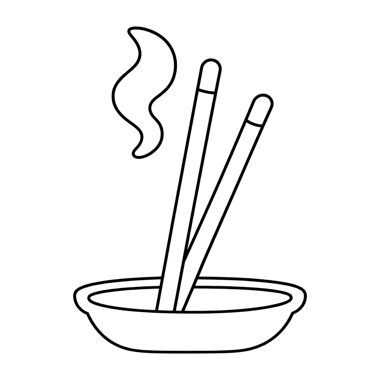 お香スティックのぬりえ用線画