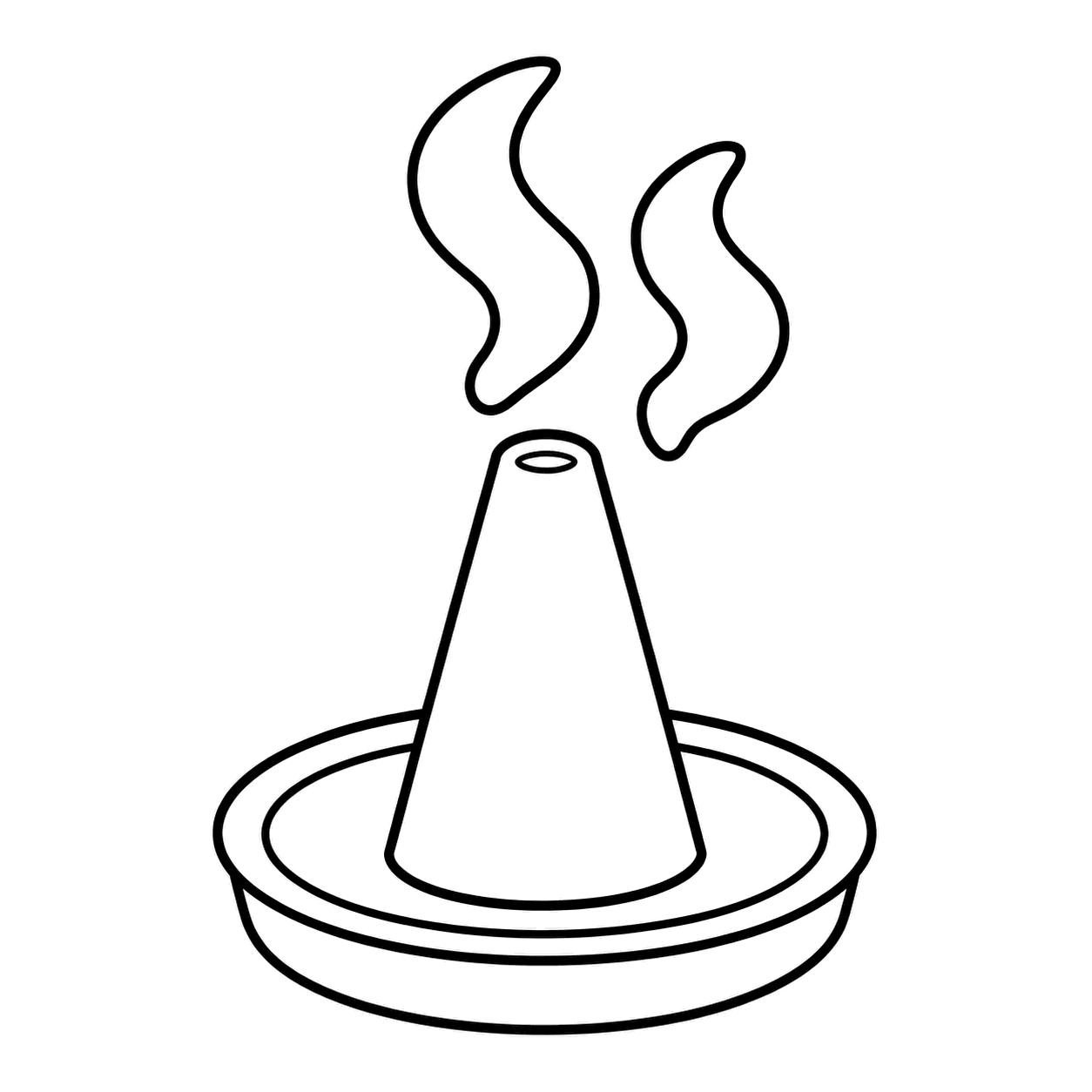 コーン型のお香のぬりえ用線画