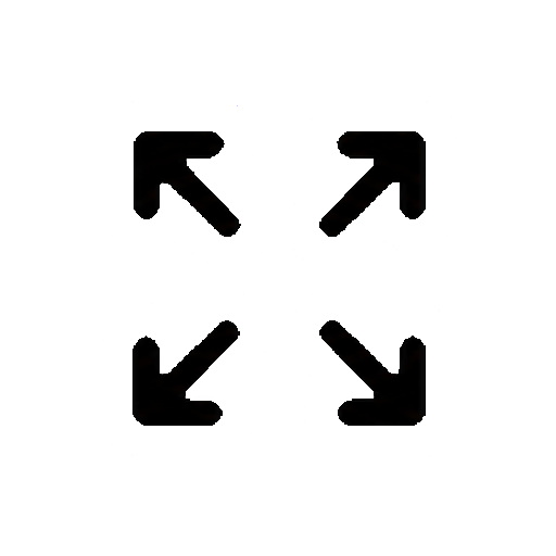 文字や数字がない外向き展開矢印