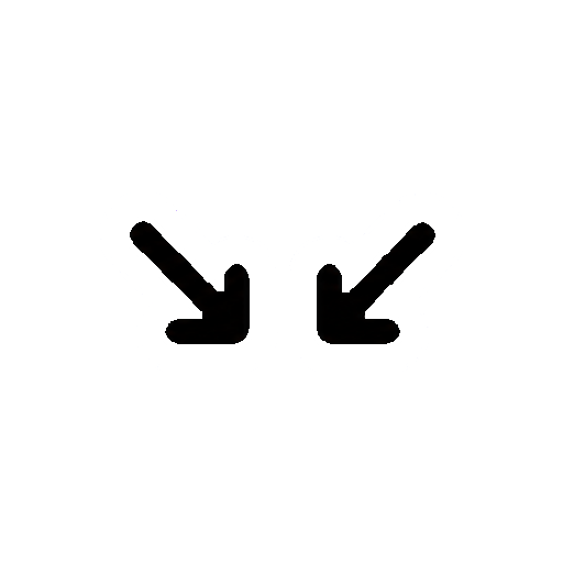 文字や数字がない斜め収縮矢印