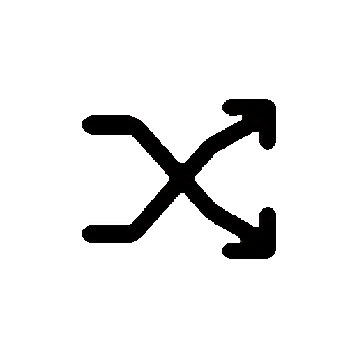 文字や数字がないシャッフル矢印