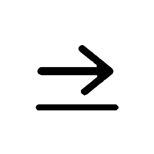文字や数字がない下線つき右矢印