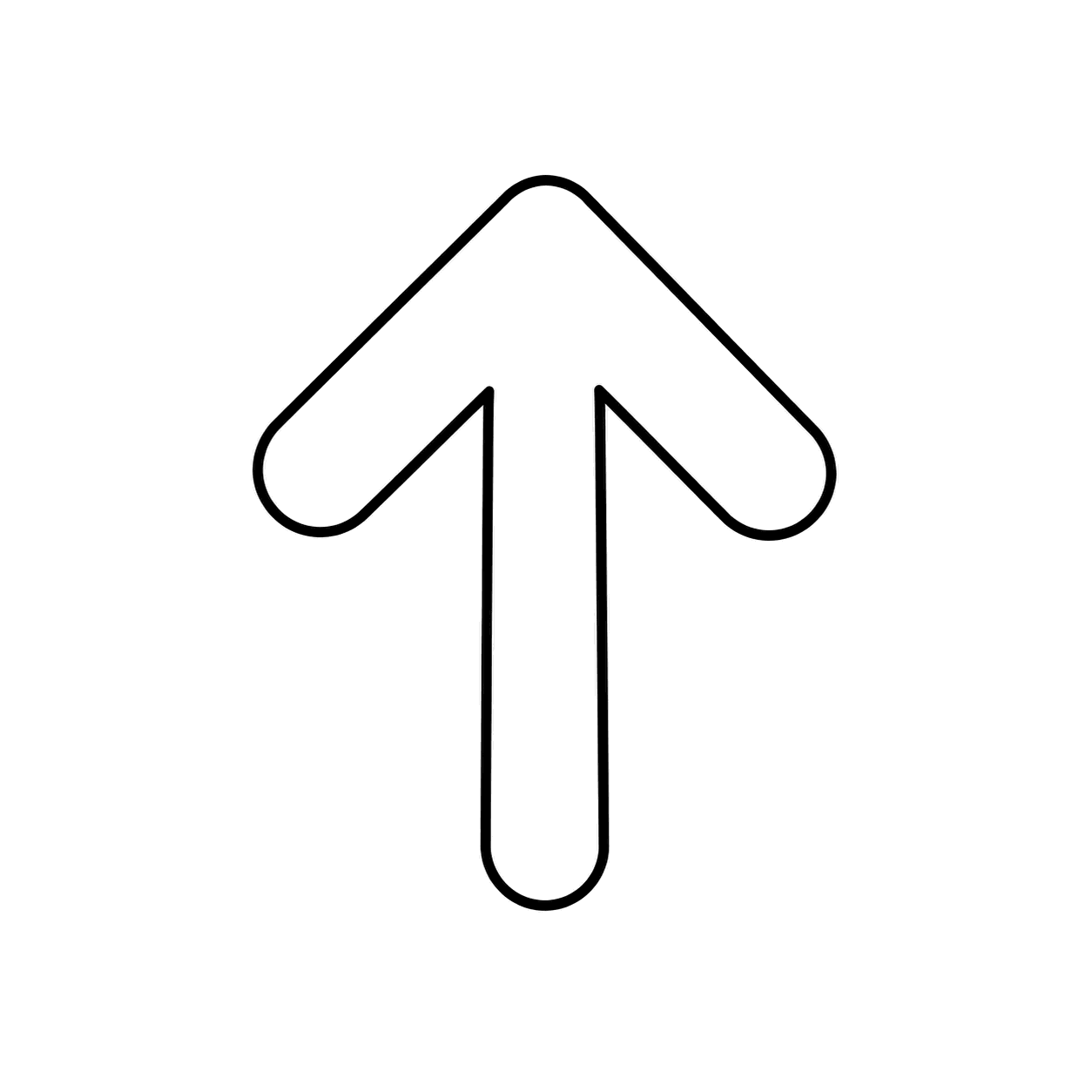 上矢印のぬり絵用線画
