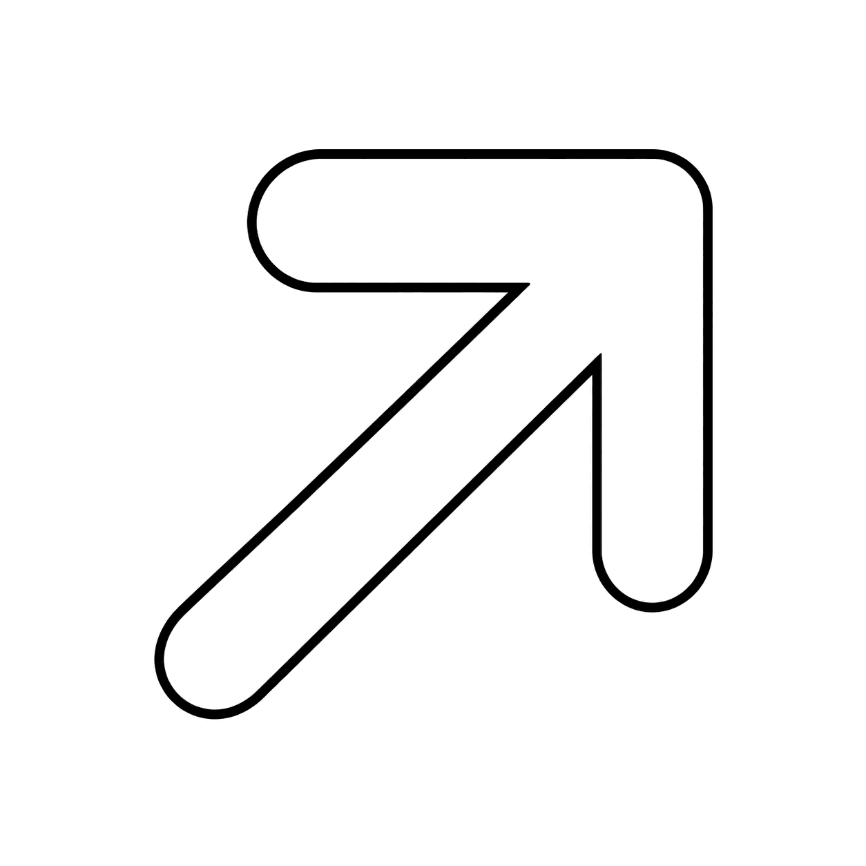 右上矢印のぬり絵用線画