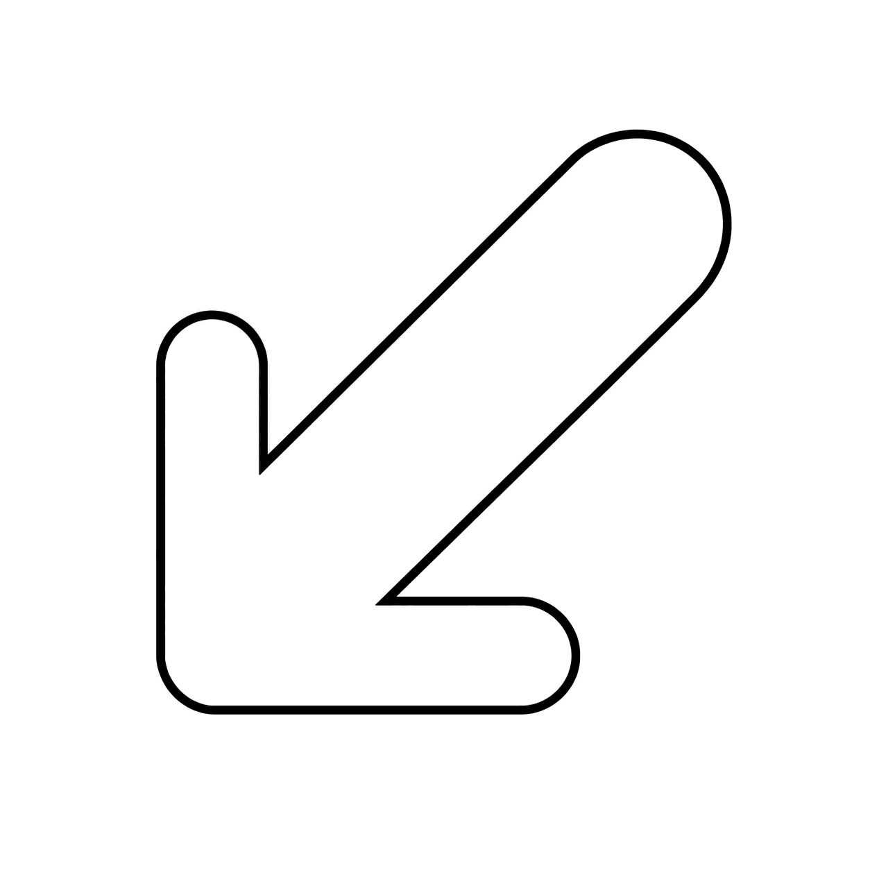 左下矢印のぬり絵用線画
