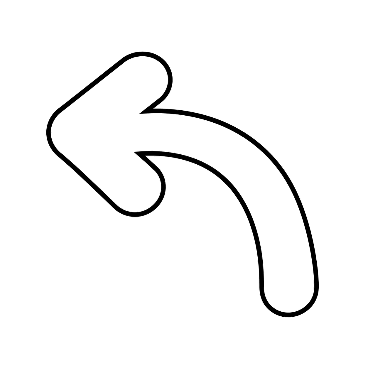 取り消し矢印のぬり絵用線画