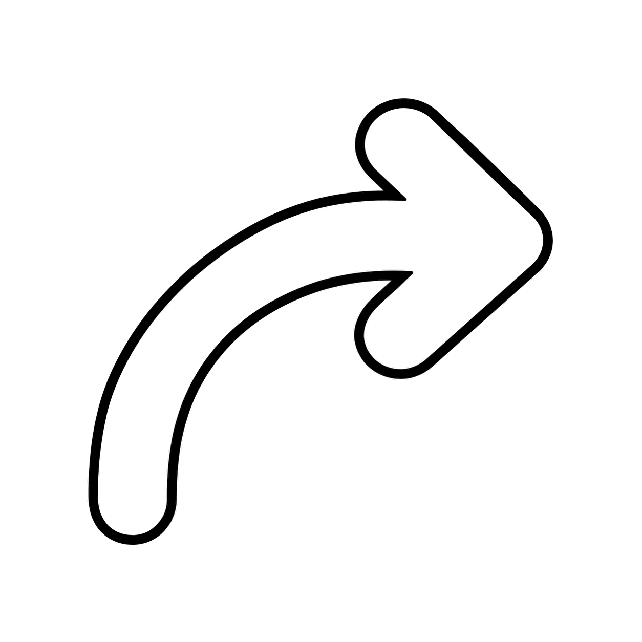 やり直し矢印のぬり絵用線画