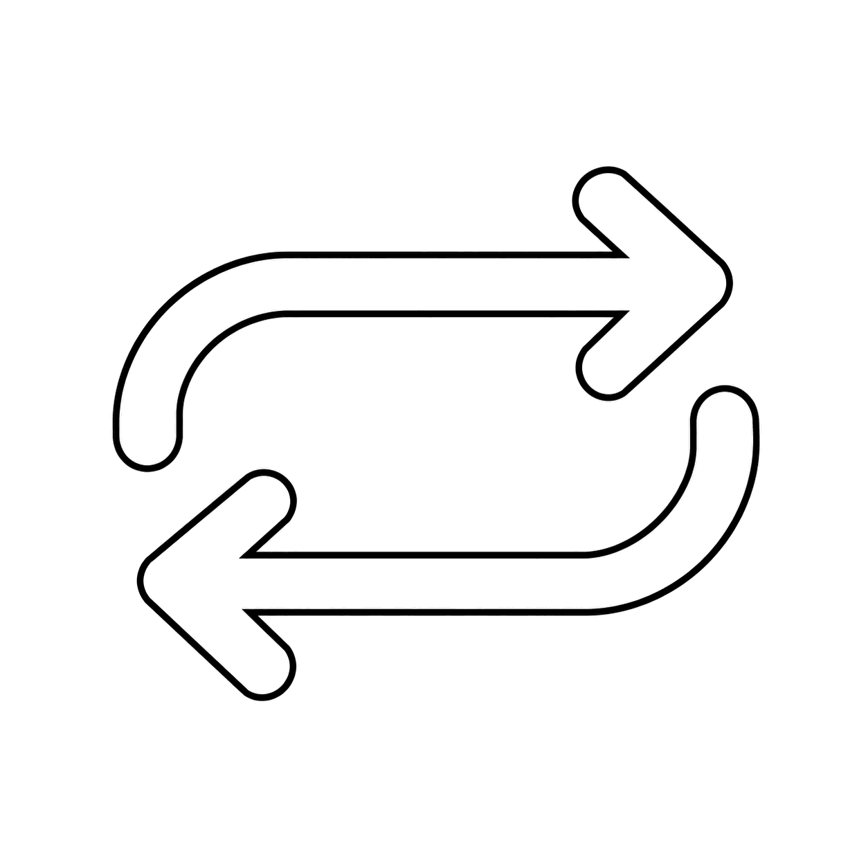 ループ矢印のぬりえ用線画